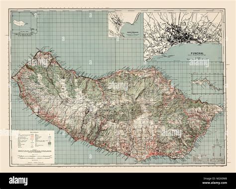 Mappa Storica Della Madeira Portogallo Circa 1941 Foto Stock Alamy