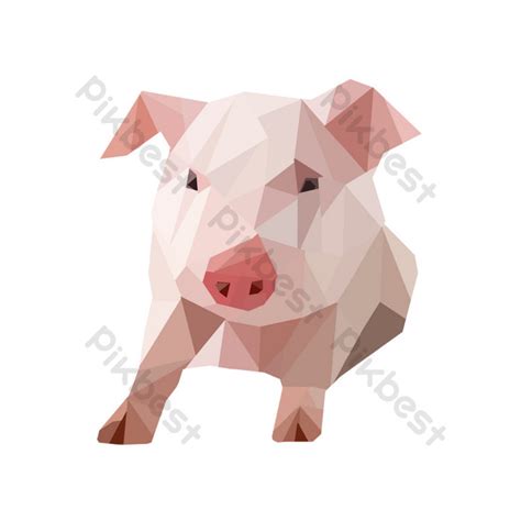 12 Chinese Zodiac Zodiac Pig Poly Wind Animal Pig Element PNG Images ...