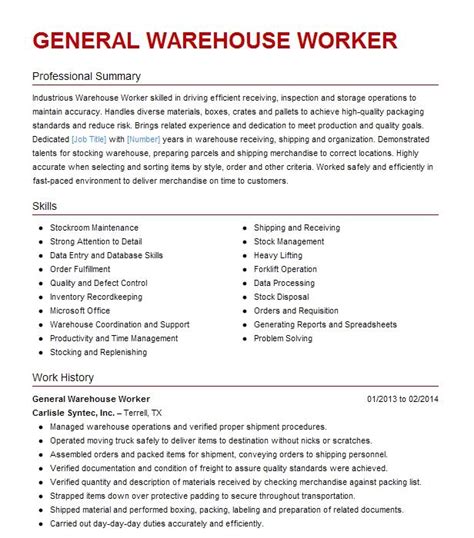 Resume Objective Examples For General Labor