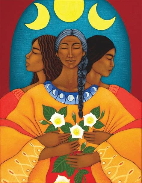 Maiden Mother Crone Triple Moon Goddess Art Canvas Giclee Print