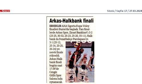 Arkas Halkbank Finali Medya Arkas Haber