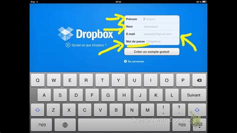 Créer un compte Dropbox YouTube