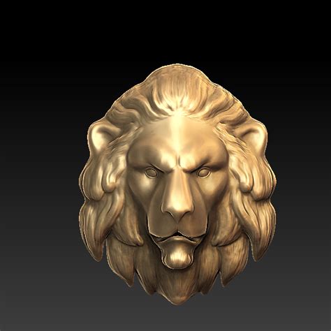 Lion Head Sculpture For D Printer D Model Ztl Obj Stl Max