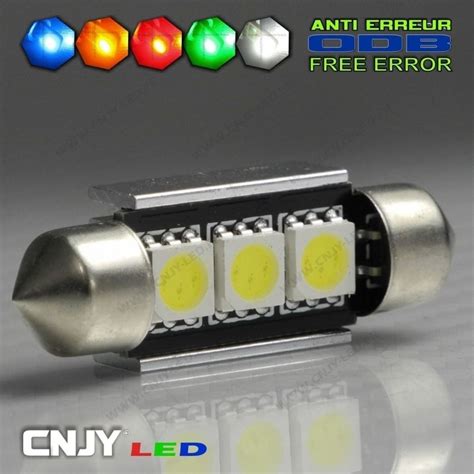 1 AMPOULE TYPE NAVETTE ANTI ERREUR C5W 12V A 3 LED SMD 36MM à 3 13