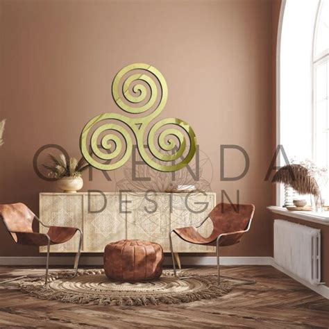 Gold Triskelion Wall Decor Sacred Geometry Wall Art Sacred Geometry