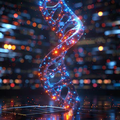 Vista Por Microscópio Da Estrutura Do Dna Hélice De Estirpe Genética E Ciência Médica Cadeia