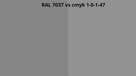 RAL 7037 vs CMYK 1 0 1 47 | RAL Colour chart UK