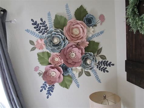 12 Piece Paper Flower Set Color Customizable Etsy