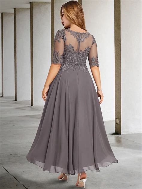 A Line Plus Size Curve Mother Of The Bride Dresses Elegant Dress Formal