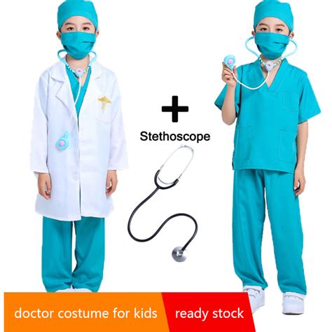 Doctor Career Costume for Kids Girl/Boy Surgeon Outfit Halloween ...