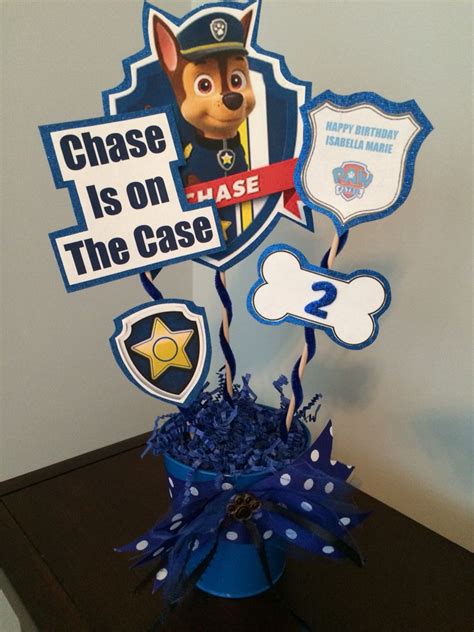 Diy Chase Centerpiece Paw Patrol Birthday Party Paw Patrol