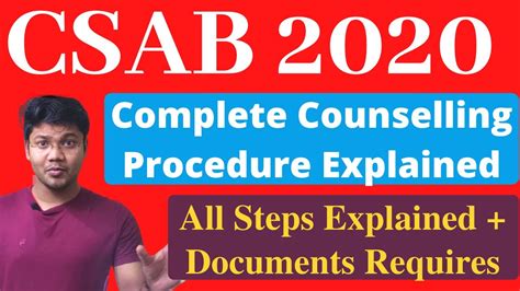 Csab Counselling Procedure Explained Documents Required