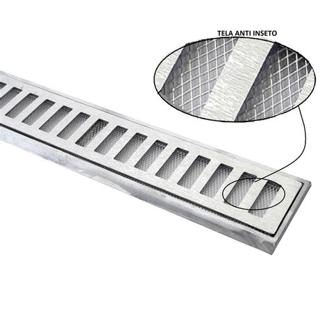 Ralo Linear 10x50 Grelha Aluminio C Suporte E Tela Anti Inseto Shopee