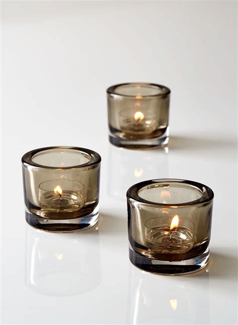 Shop Smoke Tealight Holders Set Of 3 In 2021 Glass Tea Light Holders Tea Lights Tea Light