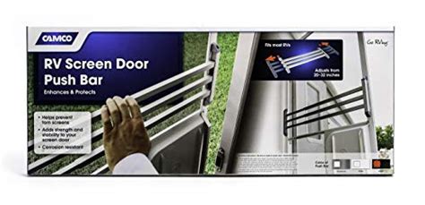 Camco 43976 RV Screen Door Push Bar Black Adds Strength And