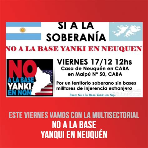 No A La Base Yanqui En Neuqu N