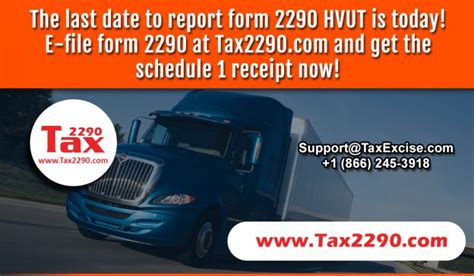 Today Is The Big Day The Last Date To Report Form 2290 Hvut For This Tax Season 2022 2023