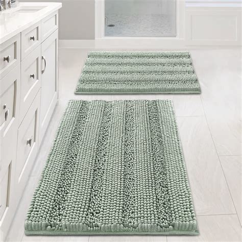 Hversailtex Sage Bathroom Rugs Bath Mat Set Of 2 Extra Thick Chenille