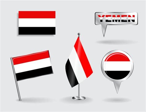 Yemen 3d Ribbon Flag Royalty Free Vector Image