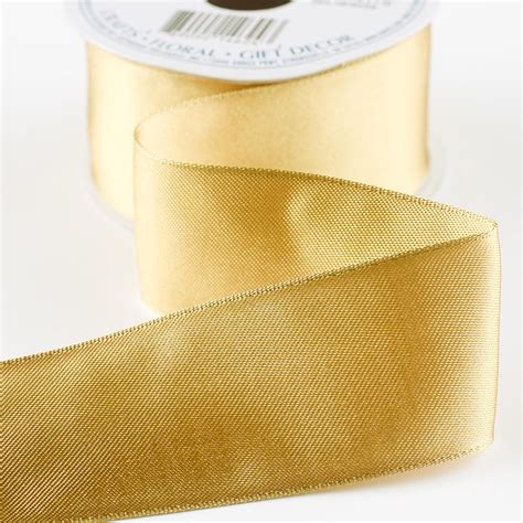 Gold Satin Wired Ribbon Ribbon And Trims Craft Supplies