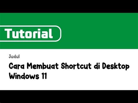 Cara Membuat Shortcut Di Desktop Windows Youtube