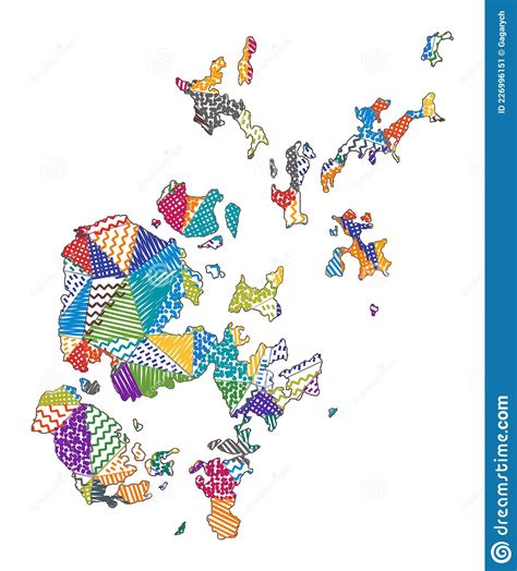 Kaart Van De Kinderstijl Van De Orkney Eilanden Vector Illustratie