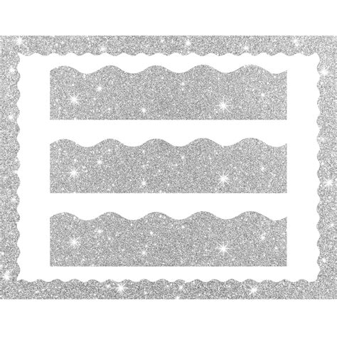 Buy 118 Feet Bulletin Board Borders Glitter Scalloped Classroom Border