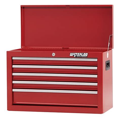 Waterloo 26 In W X 17 5 In H 5 Drawer Steel Tool Chest Red At Lowes