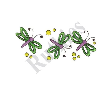 Dragonfly Border Machine Embroidery Design Etsy