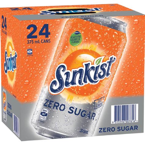 Sunkist Zero Sugar Orange 375ml x24 pack | Zula Getz