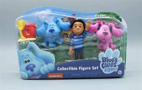 Blues Clues And You Collectible Figure Set Blue Josh Magenta Shovel And Pail New Action Figures