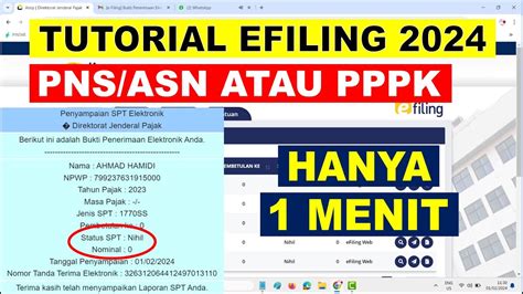 Tutorial Efiling 2024 Cara Mengisi Laporan SPT Pajak Tahunan Untuk ASN