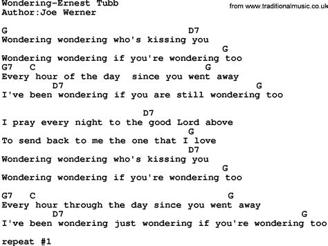 Country Music:Wondering-Ernest Tubb Lyrics and Chords