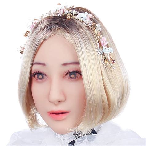 Buy Realistic Female Head Mask Soft Silicone Handmade Face For