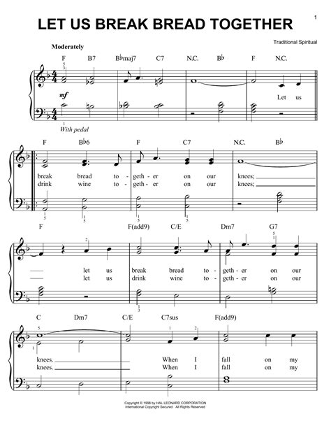 Let Us Break Bread Together Sheet Music Direct