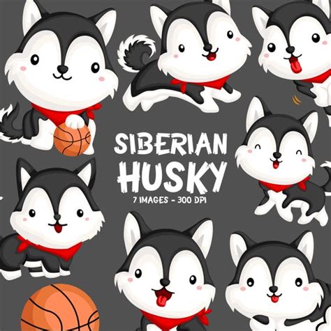 Droll Cute Siberian Husky Clipart L Sanpiero