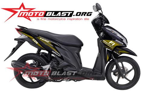 Modif Striping Honda Vario Techno Black Motoblast