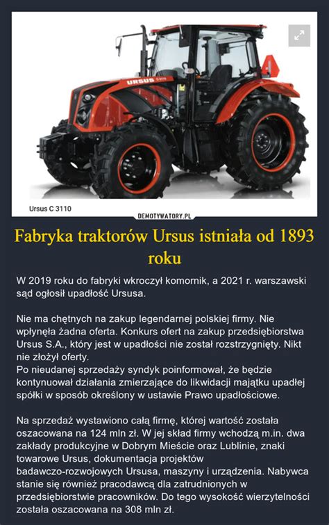 Fabryka Traktor W Ursus Istnia A Od Roku Demotywatory Pl