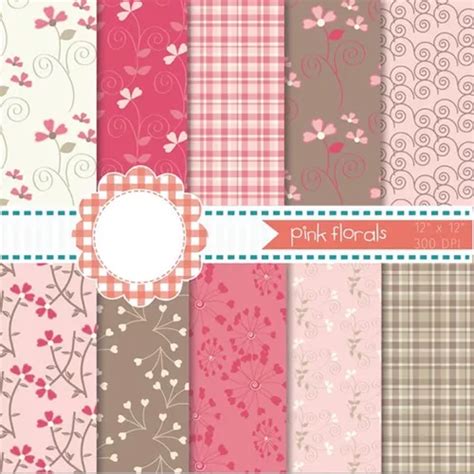 Kit Imprimible Pack Fondos Flores Rosadas Clipart Cuotas Sin Inter S