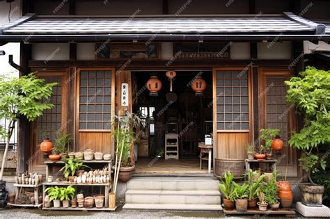 Premium AI Image | Ancient Japanese Traditional House Entrance ...