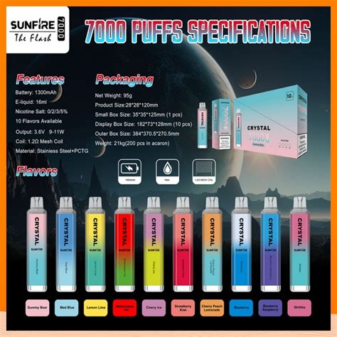 Sunfire 7000puffs Disposable Vape Pen 16ml Carts Prefilled Electric