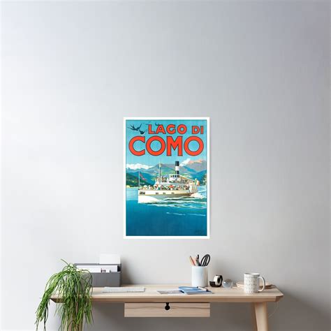 1900 Italy Lake Como Travel Poster Poster For Sale By Retrographics