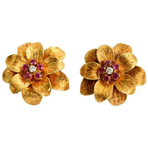 Tiffany And Co Sapphire Flower Earrings For Sale At 1stdibs