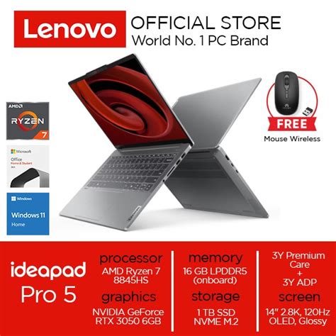 Promo Lenovo Ideapad Pro 5 14ahp9 Ryzen 7 8845hs 16gb 1tb Rtx 3050 6gb Oled Cicil 0 3x