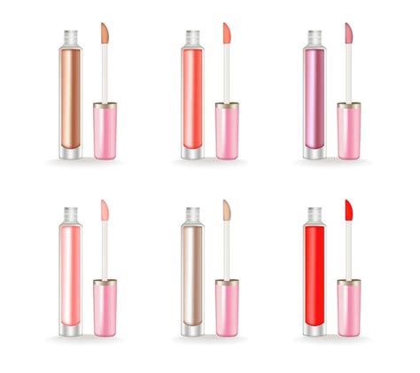 Premium Vector Lip Gloss Set Vector Realistic 3d Package Beauty