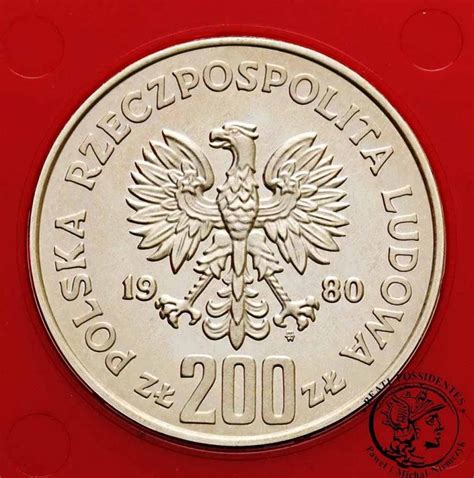 PRL PRÓBA Srebro 200 złotych 1980 Odnowiciel st L archiwum niemczyk pl