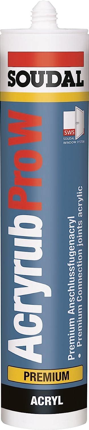 Soudal Acryrub Pro W Premium Acrylic Sealant White Cartridge Ml