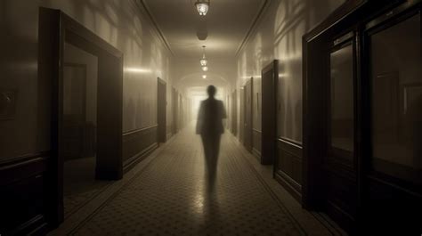 Premium Photo Arafed Image Of A Person Walking Down A Hallway In A Dark Room Generative Ai