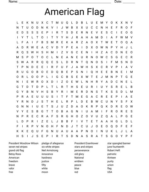 American Flag Word Search