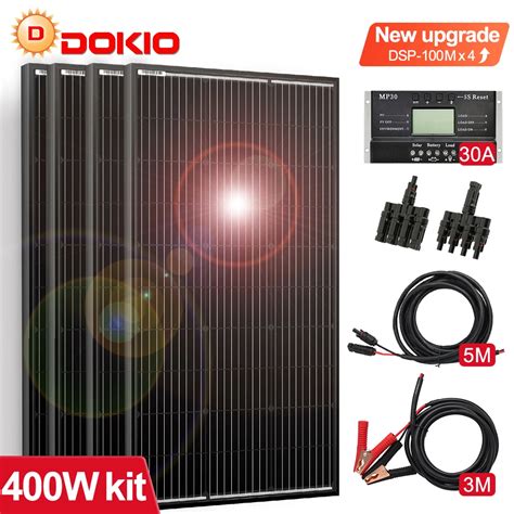 Dokio Pure Black W W W V Wasserdichtes Starres Solar Panel